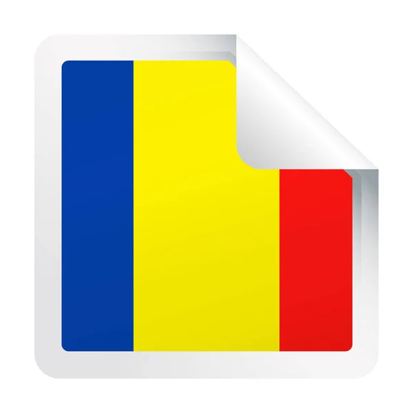 Chad Flag Vector Square Corner Ícone de papel — Vetor de Stock