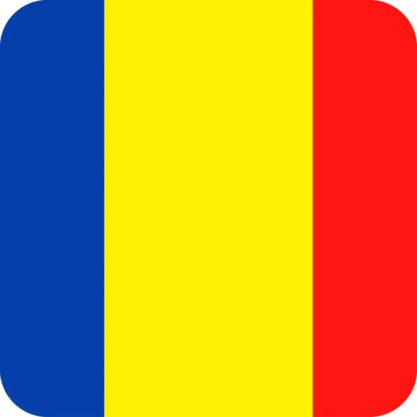 乍得国旗向量正方形平面图标 — 图库矢量图片