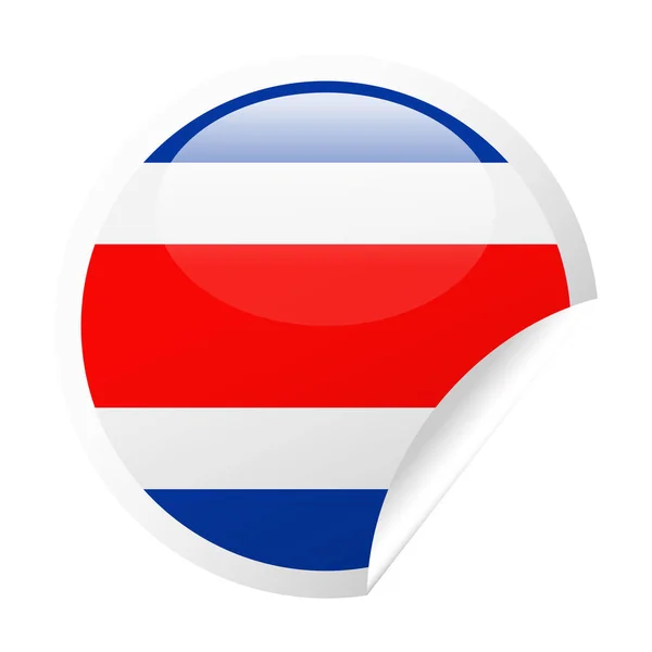 Векторний прапор Коста-Ріка круглий куточок папір значок — стоковий вектор