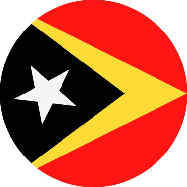 Doğu Timor bayrağı vektör yuvarlak düz simgesi