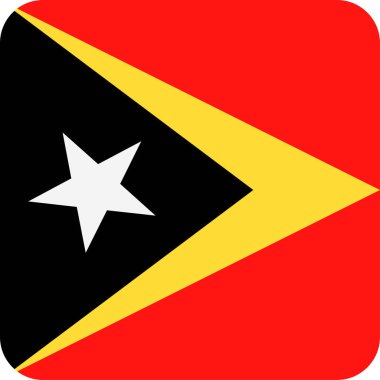 Doğu Timor bayrağı vektör kare düz simgesi