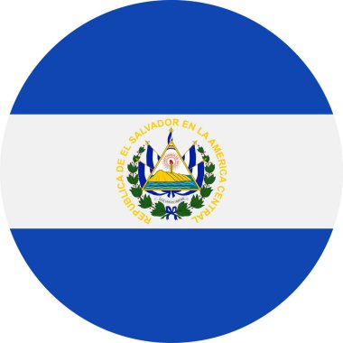 El salvador bayrak vektör yuvarlak düz simgesi