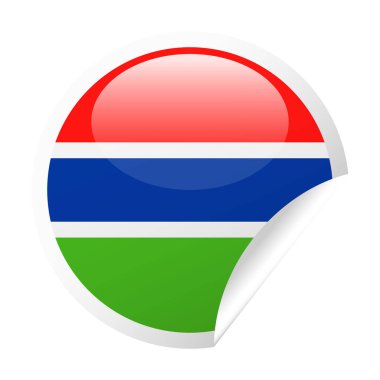 Gambiya bayrak vektör yuvarlak köşe kağıt simgesi