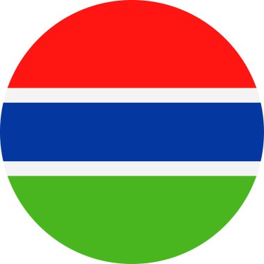 Gambiya bayrak vektör yuvarlak düz simgesi