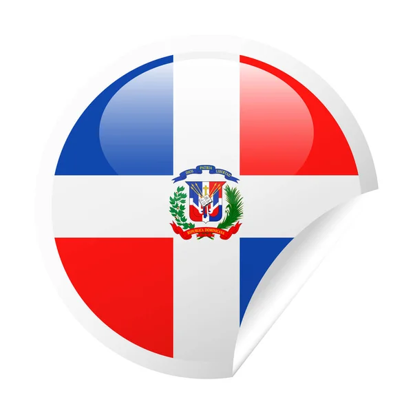 Векторний прапор Домініканська Республіка круглий куточок папір значок — стоковий вектор
