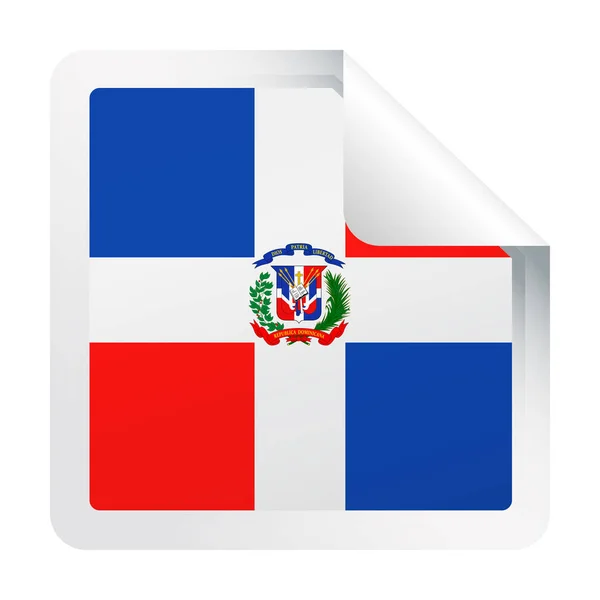 Bandera de República Dominicana Vector Square Corner Paper Icon — Vector de stock