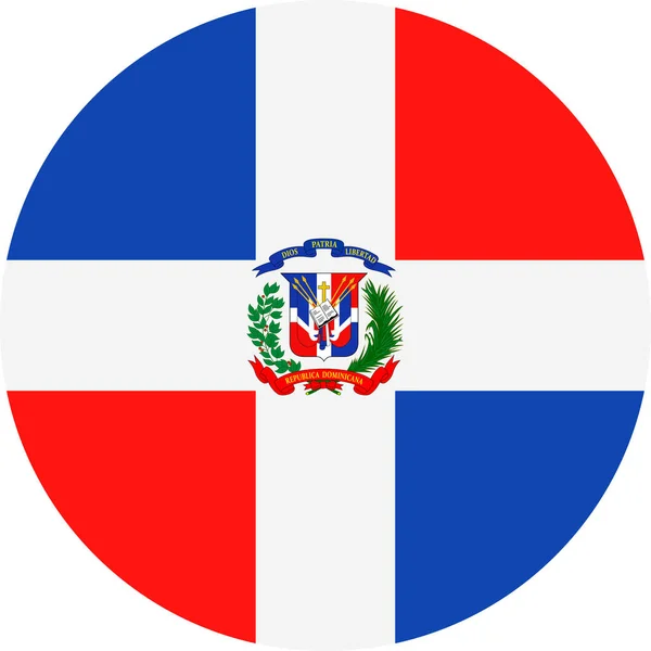 República Dominicana Bandera Vector Redondo Icono plano — Archivo Imágenes Vectoriales