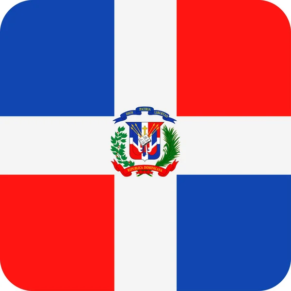 Dominikanska republiken flagga vektor Square Flat ikonen — Stock vektor
