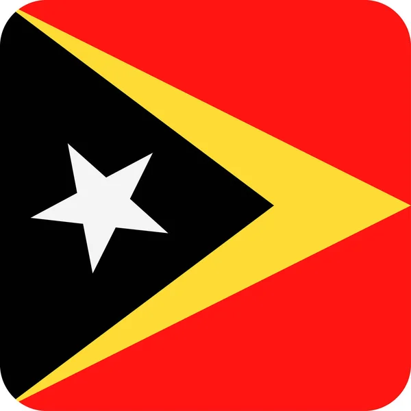 Timor-Leste Bandeira Vector Square Ícone plano —  Vetores de Stock