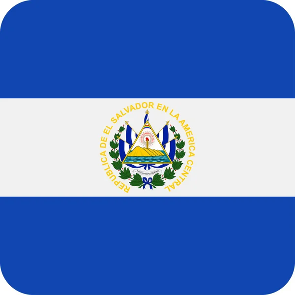 El Salvador Bandeira Vector Square Ícone plano — Vetor de Stock