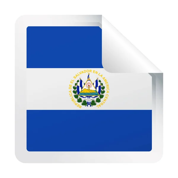 萨尔瓦多国旗矢量方形角纸图标 — 图库矢量图片