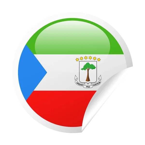 Equatoriaal-Guinea vlag Vector ronde hoek papier pictogram — Stockvector