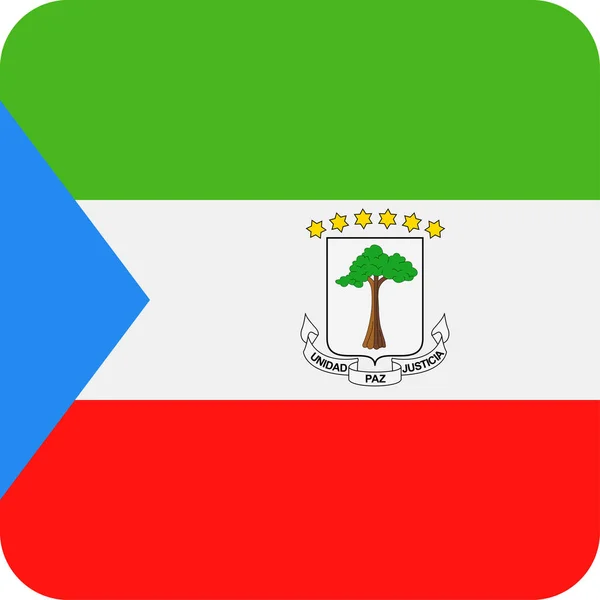 Rovníková Guinea vlajka vektorový náměstí ploché ikony — Stockový vektor