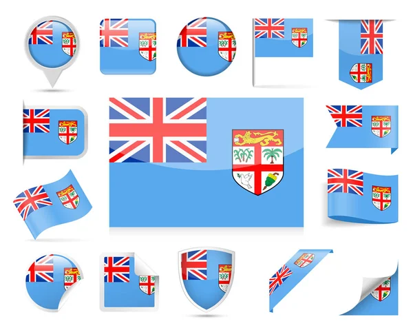 斐济国旗向量集 — 图库矢量图片