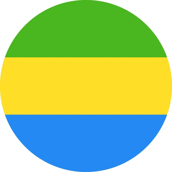 Vektor vlajka Gabonu kulaté ploché ikony — Stockový vektor