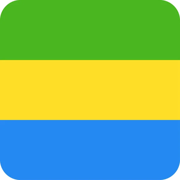 Gabon drapeau vectoriel carré plat Icône — Image vectorielle