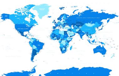 Siyasi renkli dünya harita vektör
