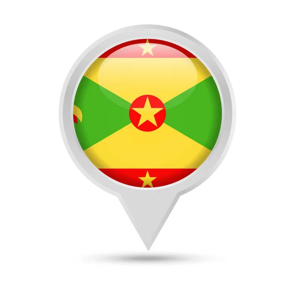 Прапор Гренади круглі піктограму закріплення вектор — стоковий вектор