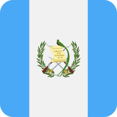 Guatemala bayrağı vektör kare düz simgesi