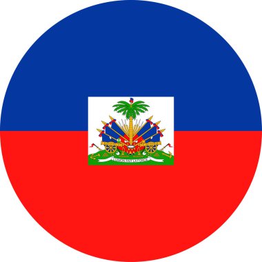 Haiti bayrak vektör yuvarlak düz simgesi