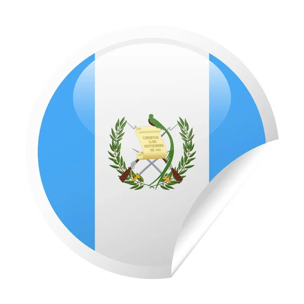 Bandera de Guatemala Vector Round Corner Paper Icon — Vector de stock