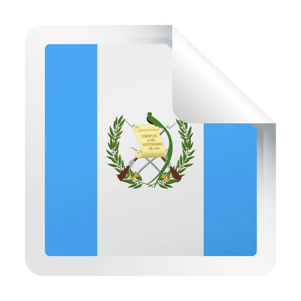 Guatemala bayrağı vektör kare köşe kağıt simgesi — Stok Vektör