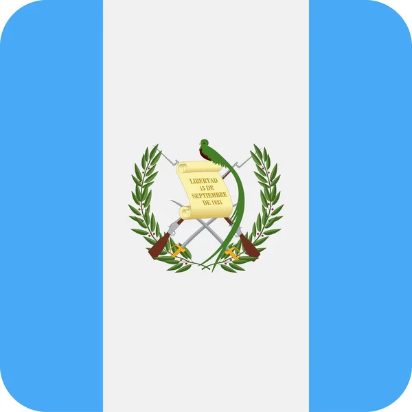 グアテマラ国旗ベクトル広場フラット アイコン — ストックベクタ