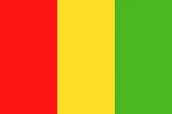 Icône plate de vecteur de drapeau de Guinée — Image vectorielle