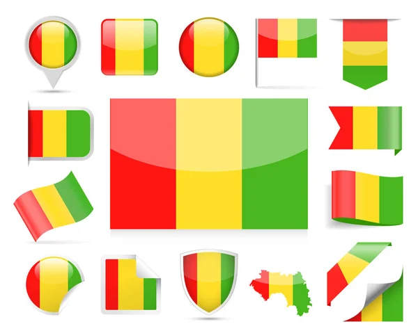 Guinea Flag Vector Set — Stock Vector