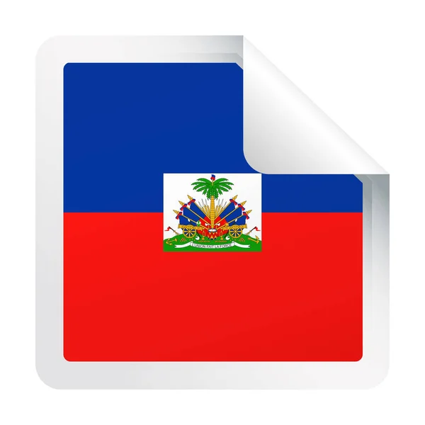 Haiti Bandeira Vector Square Corner Ícone de papel — Vetor de Stock