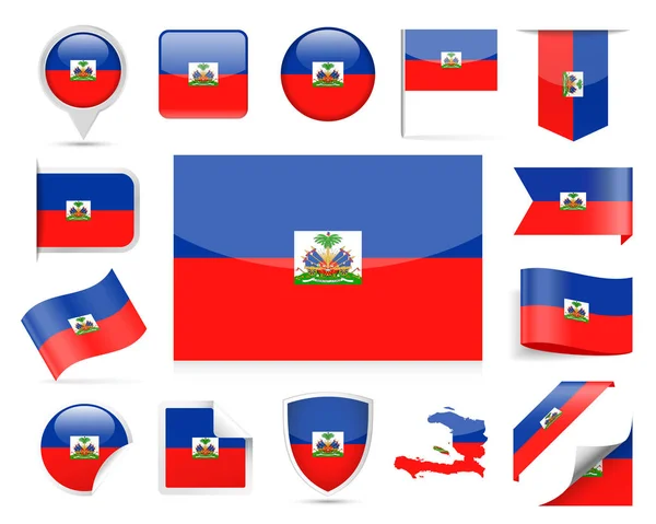 Haiti flaga wektor zestaw — Wektor stockowy