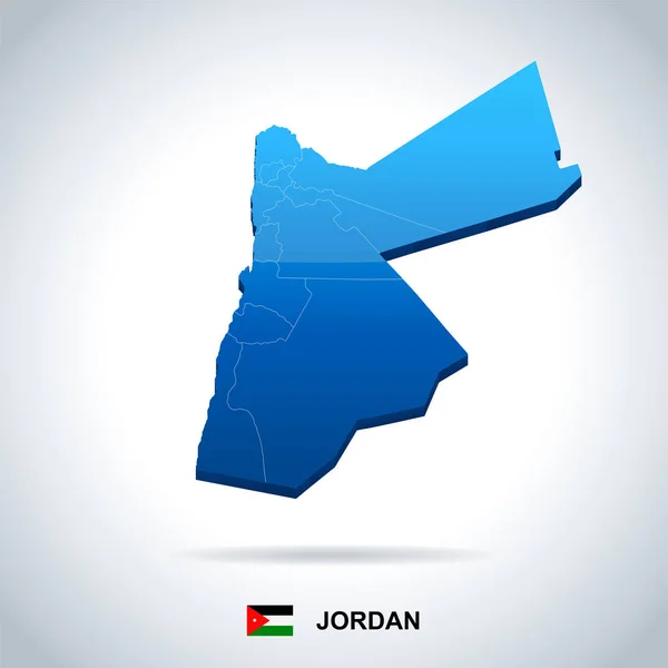 Jordanien - Karte und Flagge - detaillierte Vektorillustration — Stockvektor