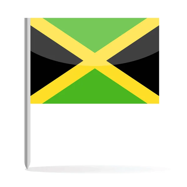 Jamaicai zászló Pin Vector Icon — Stock Vector