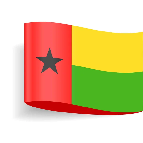 Ikony znacznika etykiety wektor flaga Gwinei Bissau — Wektor stockowy