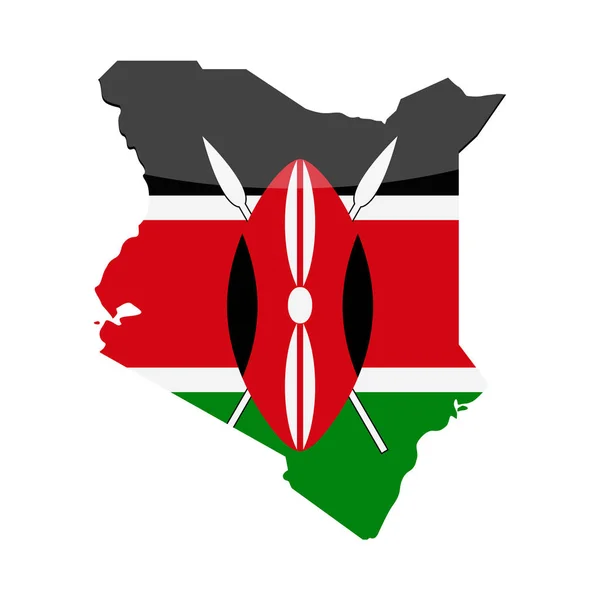 Kenya Flag Country Contour Vector Icon — Stock Vector