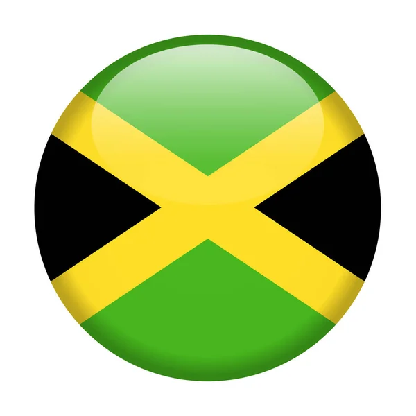 Jamaicai zászló vektor kerek ikon — Stock Vector