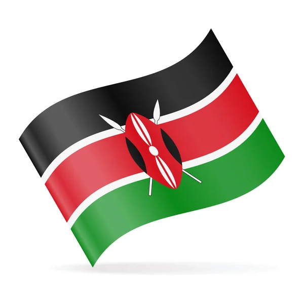 Kenya Flag Vector Waving Icon — Stock Vector