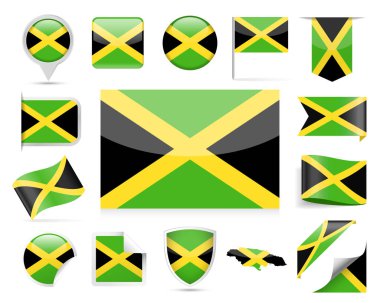 Jamaika bayrağını vektör Set