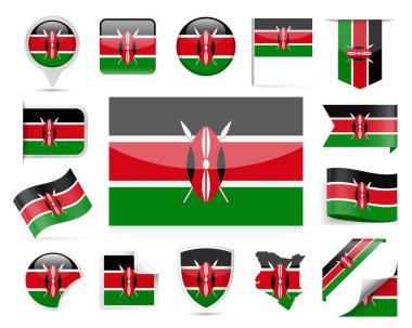Kenya bayrak vektör Set