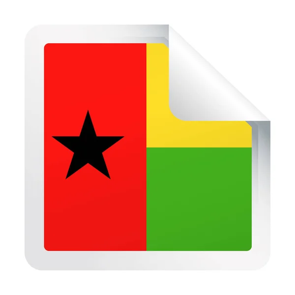 Ikona papieru rogu placu wektor flaga Gwinei Bissau — Wektor stockowy