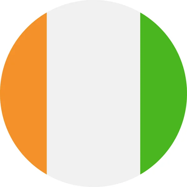 Wybrzeże Kości Słoniowej flaga wektor okrągłe płaskie ikona — Wektor stockowy