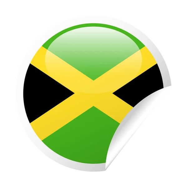 Jamaicai zászló vektor kerek sarok papír ikon — Stock Vector