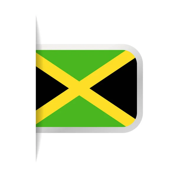 Jamaica flagga vektor bokmärkesikonen — Stock vektor