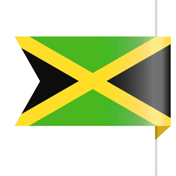 Jamaica flagga vektor bokmärkesikonen — Stock vektor