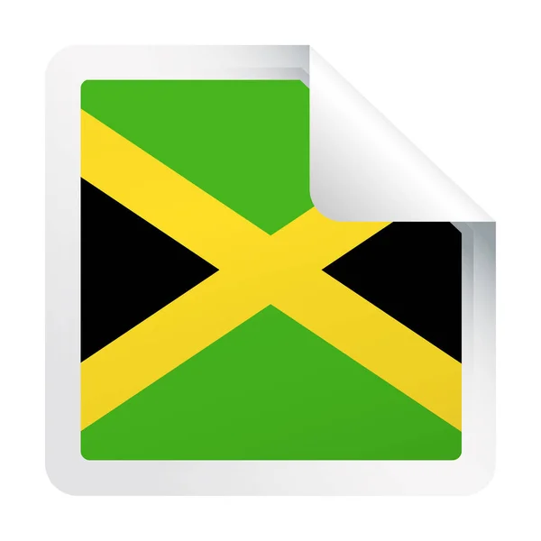 Jamaicai zászló vektoros tér sarok papír ikon — Stock Vector
