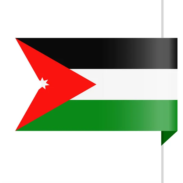 Vlajka Jordánska Vektorové ikonu záložky — Stockový vektor