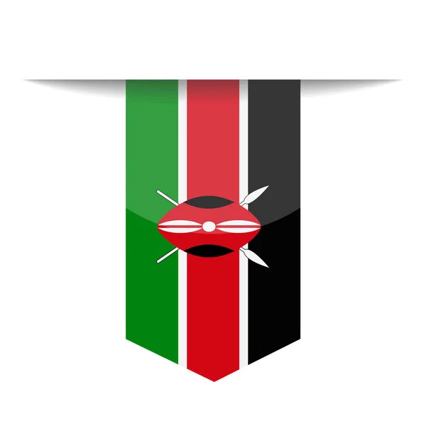 Kenya Flag Vector Bookmark Icon — Stock Vector