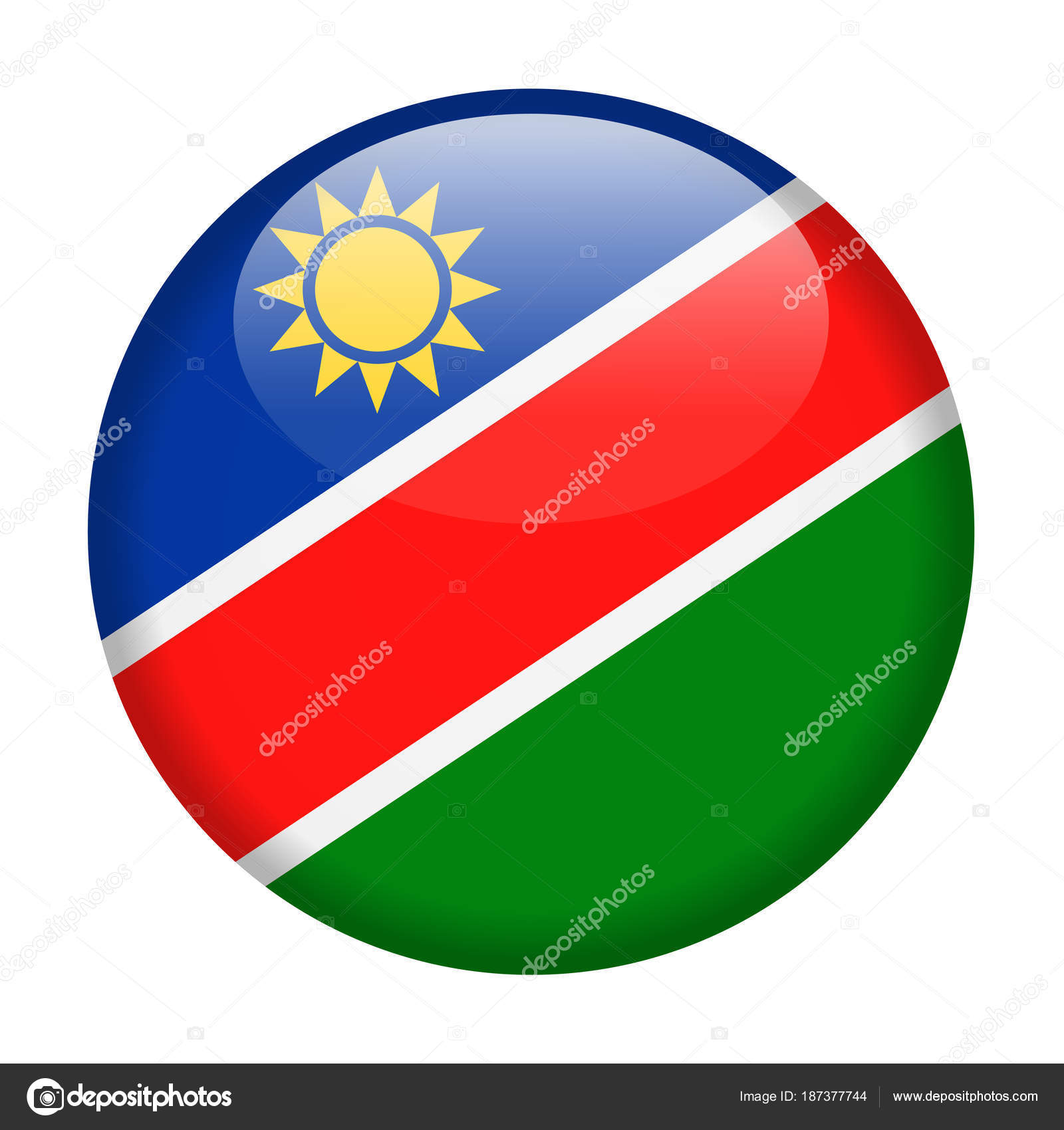 Namibia Flag Vector Round Icon Vector Image By C Dikobrazik Vector Stock 187377744