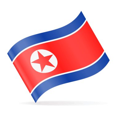 Kuzey Kore bayrağı sallayarak simge vektör