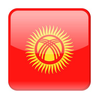 Kırgızistan bayrağı vektör kare simgesi
